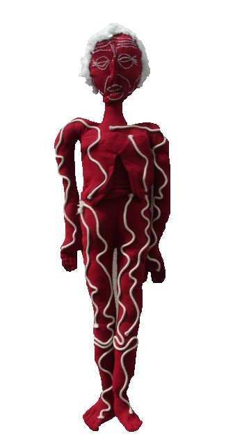 vieille femme rouge