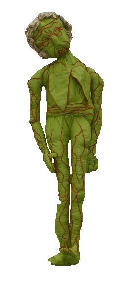 vieille femme vert clair